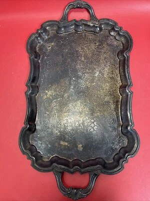ANTIQUE F.B. ROGERS SILVER Co. TRADEMARK 1883 SILVER-PLATED LARGE TRAY - Image 1 of 4
