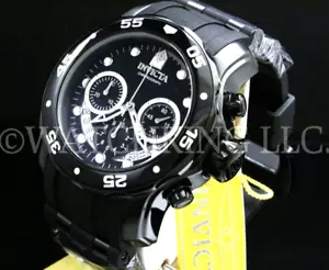 New Invicta Men Scuba Pro Diver Combat Chrono Gunmetal Black Dial S.S Poly Watch - Picture 1 of 11