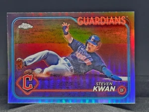 2024 Topps Chrome Baseball Refractor Steven Kwan #23 Cleveland Guardians - Picture 1 of 2