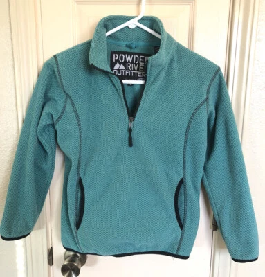 Suéter Powder River Outfitters Niñas Pequeño Verde 1/4 Cremallera Manga Larga Bolsillo Foto 1 de 4