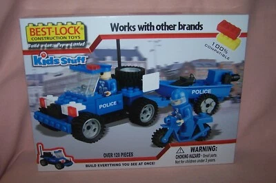Best-Lock Construction Toys Police Officers, Motorcycle Vehicles Over 120 Pieces - Image 1 of 2