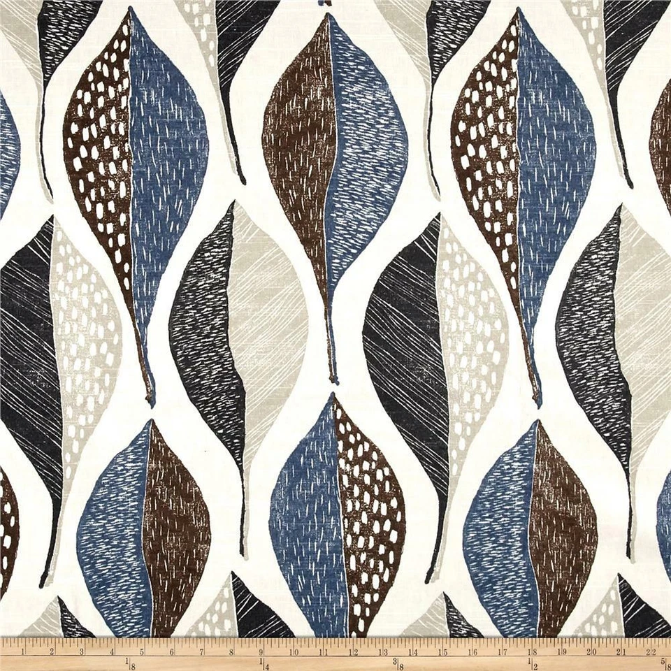 Robert Allen @ Home Woodblock Leaf Twilight tela por yarda stock OT Foto 1 de 1