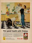 1957 Pet Dog Food Friskies 1950s Vintage Print Ad Trim Kitchen Scale Weigh Kids