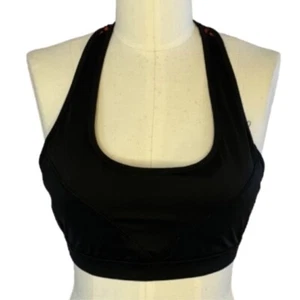 Forever21 schwarz Racerback Sport-BH gepolstert rotes Gitter hinten groß - Bild 1 von 6