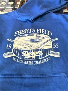 Sudadera con capucha real Ebbets Field 1955 Serie Mundial con alineación nueva 4 TARJETAS GRATUITAS - Imagen 1 de 5