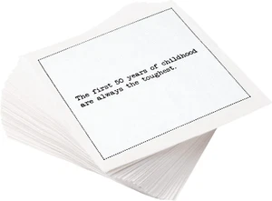 50Th Birthday Quotes White Cotton Cocktail Napkins, Beverage Napkins, Bar Napkin - Picture 1 of 12
