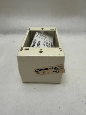 Wiremold 2344 NIB 1G Deep Plastic Box Ivory See Pics #A79