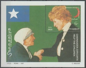 SOMALIA MUTTER TERESA und Prinzessin DIANA auf Souvenirblatt postfrisch 1997 - Bild 1 von 1