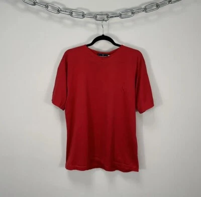 Vintage 90s Trussardi Jeans Plain Red Luxury T-Shirt Tee M - Image 1 of 4