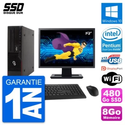 PC Fujitsu E910 Dt Pantalla 19" Intel G630 RAM 8Go SSD 480Go Windows 10 Wifi - Imagen 1 de 4