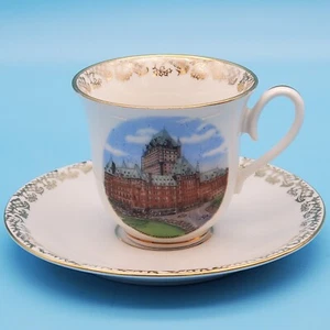 VTG Chateau Frontenac Quebec Souvenir Porcelain Demitasse Cup & Saucer Germany P - Picture 1 of 22