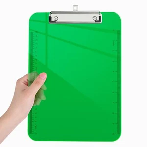 Plastic Translucent Clipboard w/ Low Profile Clip for Office School, 12.5x9 Inch - Picture 1 of 7