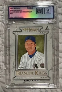 ๐ฅ2004 Donruss Diamond Kings Press Proof Randy Johnson 08/10 CGA Graded 9 MINT - Picture 1 of 4