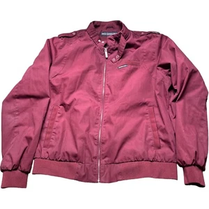 Vintage Members Only Medium Cafe Facer Maroon Bomber Jacket Large 22x25 CB3 - Picture 1 of 5