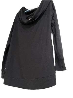 Peace Love World black French terry sweatshirt US SIZE SMALL Cowl Neck love  - Image 1 of 4