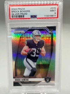 Brock Bowers 2024 Panini Prizm Silver RC Rookie PSA 9 MINT #315 - Picture 1 of 2