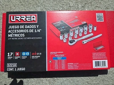 URREA 52218 Set of 17 dice and accessories 1/4" - image 1 of 2