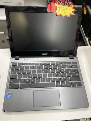 Acer ZHN Chromebook C720 Series  11.6" Laptop Celeron Gray w/ Power Charger - Image 1 of 4