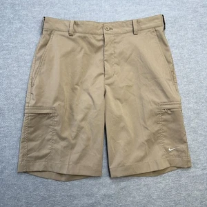 Nike Golf Shorts Mens 30 Khaki Beige Cargo Dri Fit Performance Bermudas Travel - Picture 1 of 10