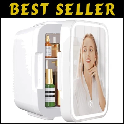 LED Mirror Mini Fridge for Skincare, 4L Cosmetic Storage - Ultra-Quiet Operation - Image 1 of 4