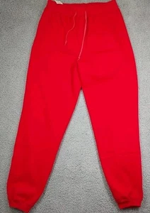 Mervins Cotton/poly Red Womens Sweat Pants Joggers Elastic Drawstring Cheetah M - Picture 1 of 6