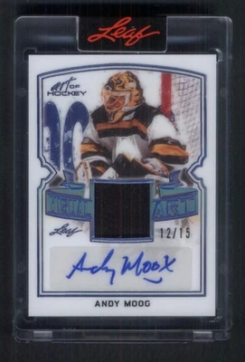 2021-22 Leaf Art Hockey Andy Moog Visual Art auto relic Blue #d/15  - Image 1 of 2