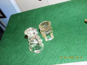 Vintage Set durchsichtige traurige Hunde Süßigkeitenhalter - Bild 1 von 6