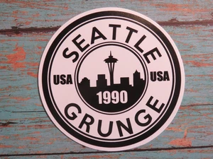 Pegatina de música de 3,5" ~ 1990 Seattle Grunge Bands: Nirvana, Pearl Jam, Soundgarden - Imagen 1 de 2