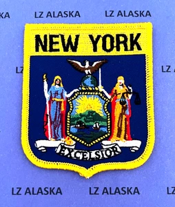 BESTICKTER AUFNÄHER NEW YORK STATE FLAGGE SCHILD - Bild 1 von 3
