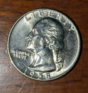 1958-D 25c Silver Quarter Double Die Obverse Proof Die Crack Error Mint State - Picture 1 of 6