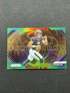 2023 CJ Stroud Panini Prizm Fireworks F-10 Green Rookie Card RC  - Picture 1 of 2