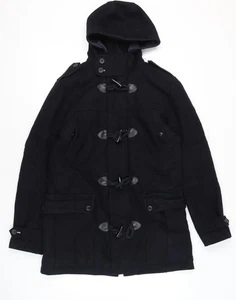 Next Herren Dufflecoat schwarz Wollmischung mit Kapuze Größe M - Bild 1 von 12