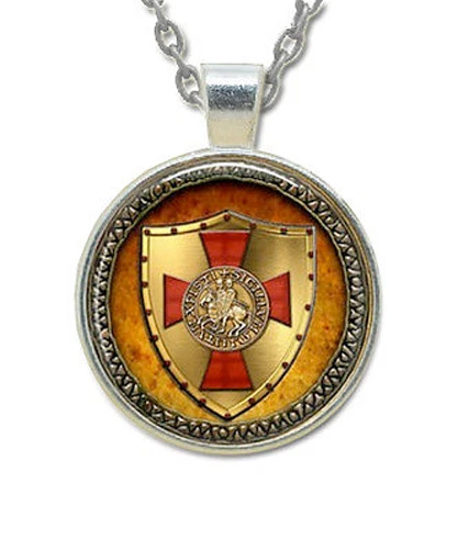 Collar de cristal masónico colgante caballeros templarios escudo brillante masones Foto 1 de 1