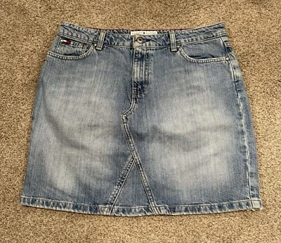 Falda vaquera Tommy Hilfiger - Mujer talla 10 lavado piedra claro años 90 Foto 1 de 4