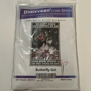 Dimxvean Kreuzstich Set Schmetterling Mädchen NEU 38x57cm Brustkrebs Überlebende - Bild 1 von 6