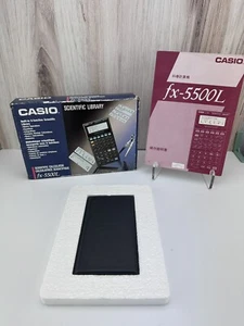 Casio Vintage Originale FX-5500L Scientifico Librario Calcolatrice Scatola Originale Manuale - Foto 1 di 11