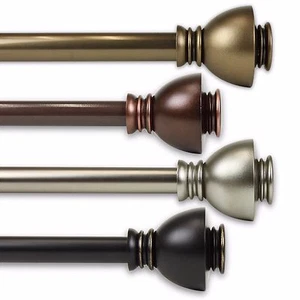 Stream 3/4” Adjustable Window Drapery Curtain Rod 18"-170" (5 sizes, 4 colors) - Picture 1 of 9