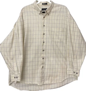 Van Heusen Dress Shirt Mens XL Light Yellow Plaid Long Sleeve Button Front - Picture 1 of 10