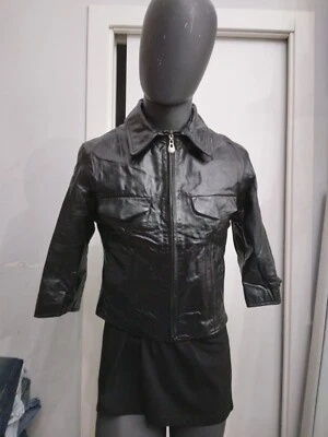 Cross Jacke aus Echtem Leder Gebraucht Frau GR. S Schwarz XYC1018L - Bild 1 von 4