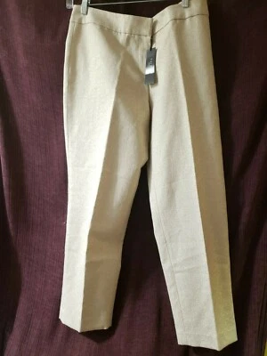 Pantalones para mujer elegantes nuevos con etiquetas $129 Talbots Signature dorados lamé metálicos talla 10P NUEVO Foto 1 de 4