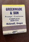 Vtg Risqu Greenwade & Sons/Rickreall OR / Full Unstruck  Matchbook Chevron Gas