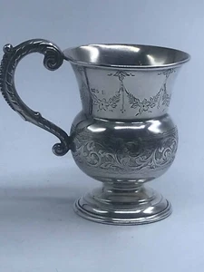 Antique Sterling Silver Christening Tankard Mug 1920s MADE IN ENGLAND - Picture 1 of 5