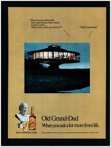 1976 Old Grand-Dad Bourbon Whiskey Rotating House Original Print Ad ~ Fast Ship - Picture 1 of 1