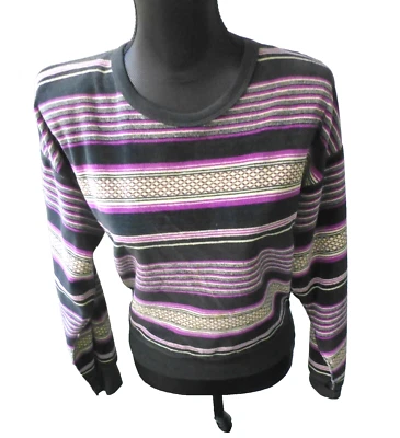 Sonia Rykiel Velour Top Blousson Black Stripe vintage Size Medium - Image 1 of 4