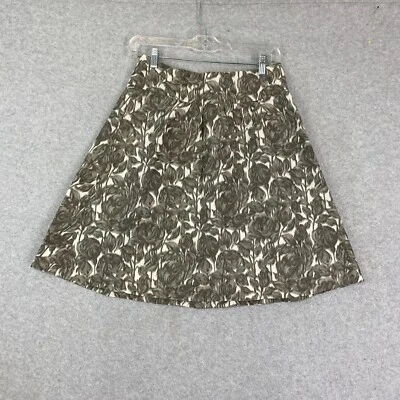 Юбка женская J Crew размер 0 серая с цветочным рисунком 100% шелк трапециевидная расклешенная с подкладкой боковая молния - Изображение 1 из 4