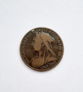 MONEDA DE UN PENIQUE VICTORIA 1900 USADA BUEN ESTADO  - Imagen 1 de 3