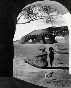 Print or Canvas - Mysterious Mouth Appearing by Salvador Dali (B&W) - Picture 1 of 1