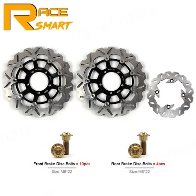 For Triumph Daytona 675R 2011 2012 Front Rear Brake Rotors Disc + Mounting Bolts - Image 1 of 4