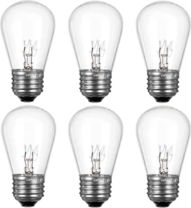 S14 Replacement Light Bulbs for String Lights, 11 Watt E26 Medium Standard Base, - Picture 1 of 12