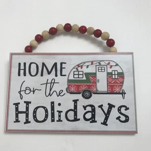 Letrero de madera de Navidad "Hogar para las vacaciones" 5x8 nuevo con etiquetas  - Imagen 1 de 3